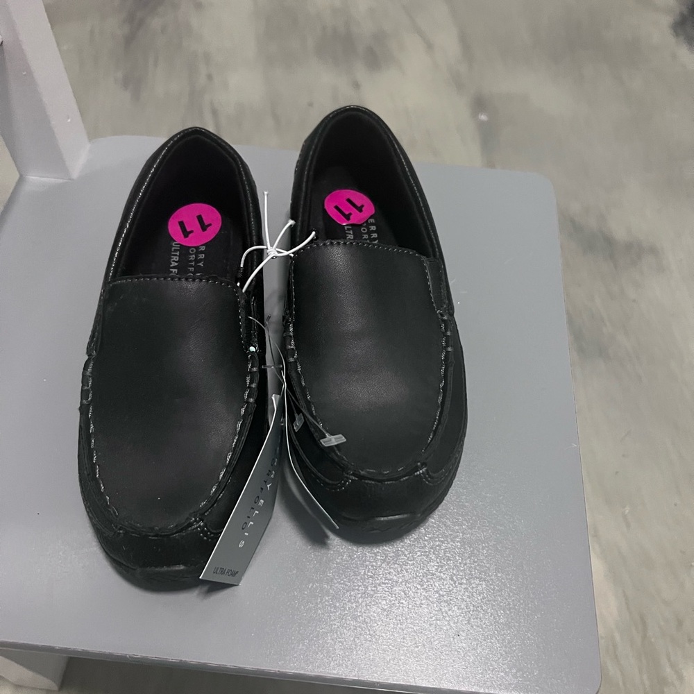 Black Leather toddler boy Loafers